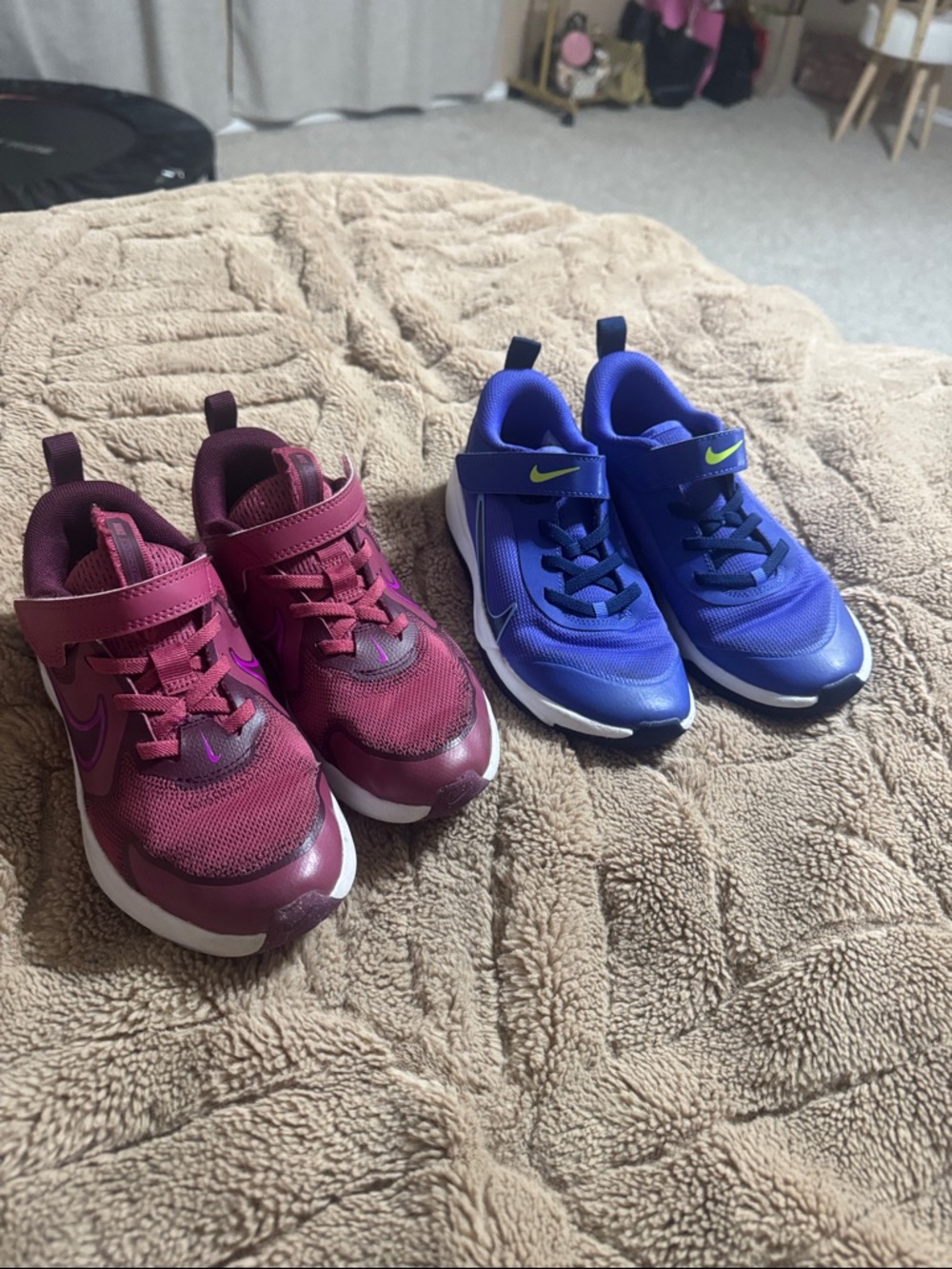 Nike Kids' Sneakers — Blue and Maroon Pair